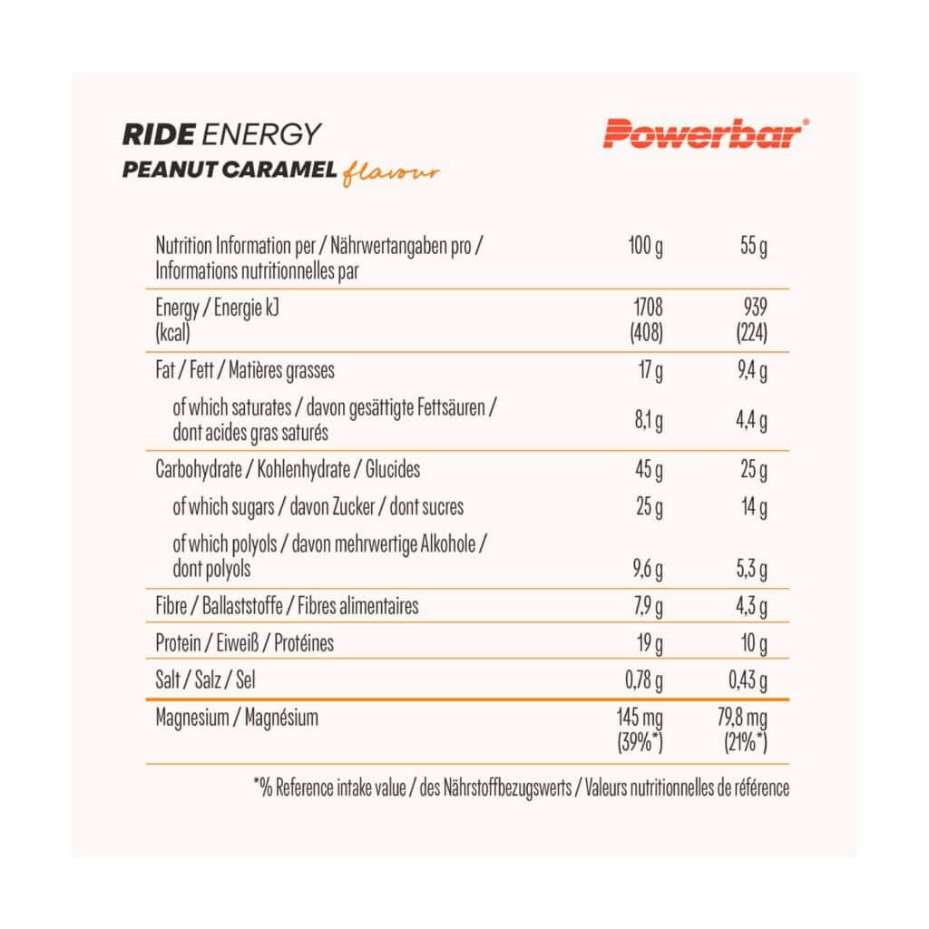 חטיפי אנרגיה Powerbar RIDE ENERGY Peanut