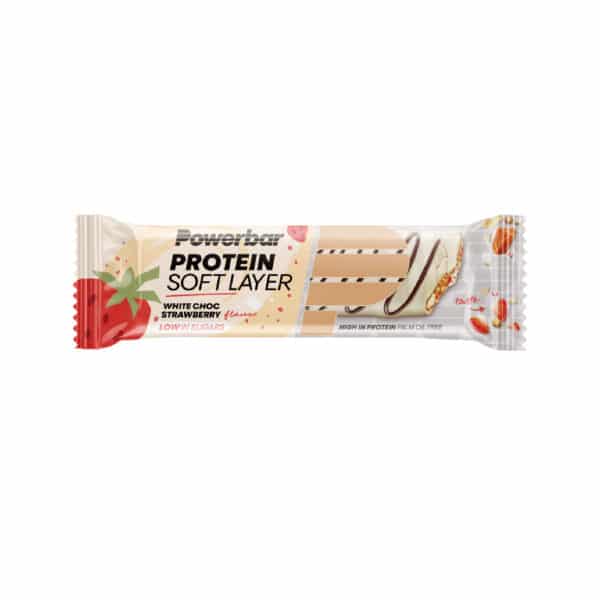 חטיף אנרגיה בטעם שוקולד לבן ותותים Powerbar Protein Soft Layer