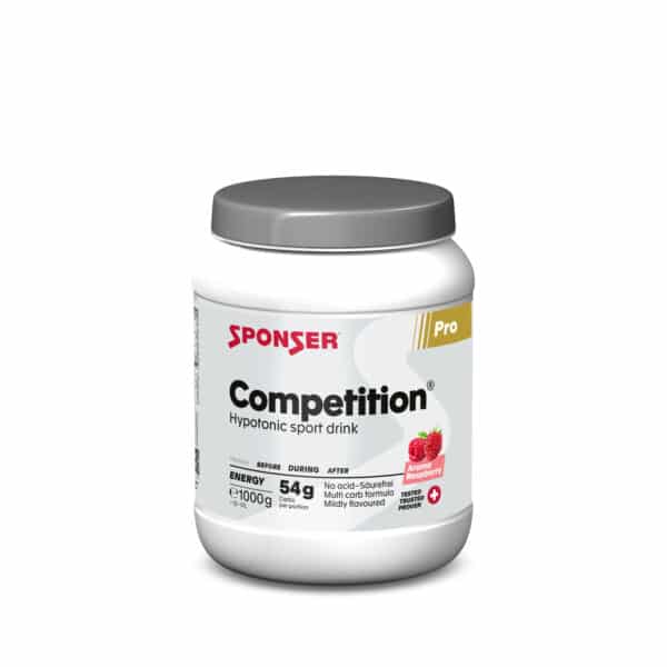 אבקה להכנת משקה היפוטוני בטעם פטל Sponser COMPETITION