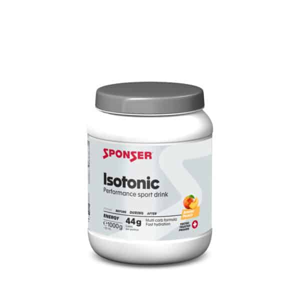 אבקה להכנת משקה איזוטוני בטעם אפרסק Sponser Isotonic