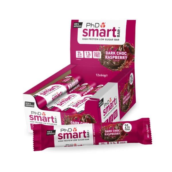 חטיף חלבון בטעם שוקולד מריר פטל PhD Smart protein bar