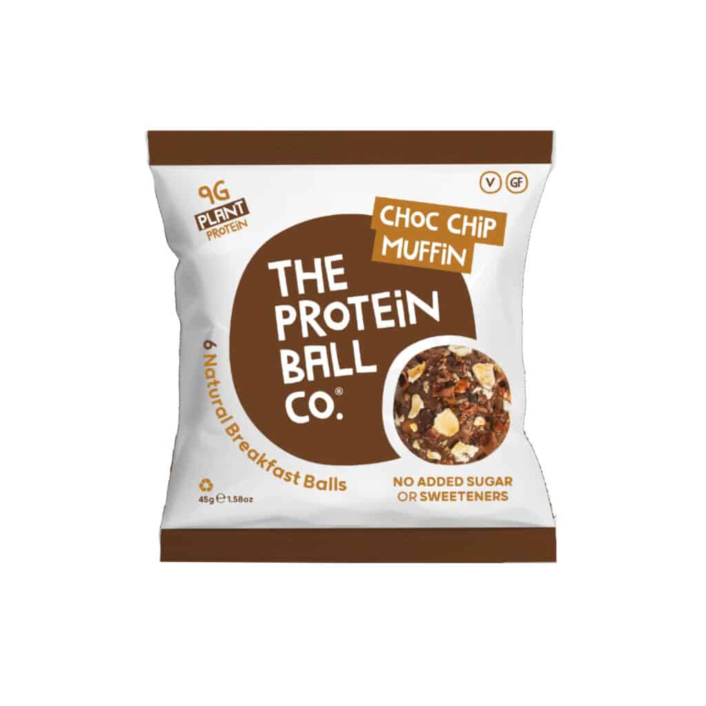 כדורי חלבון וויטמין בטעם מאפין שוקולד צ'יפס The protein ball co