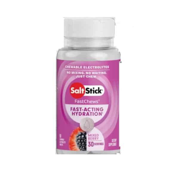 טבליות מינרליים לעיסות בטעם פירות יער Fast Chews של Salt Stick