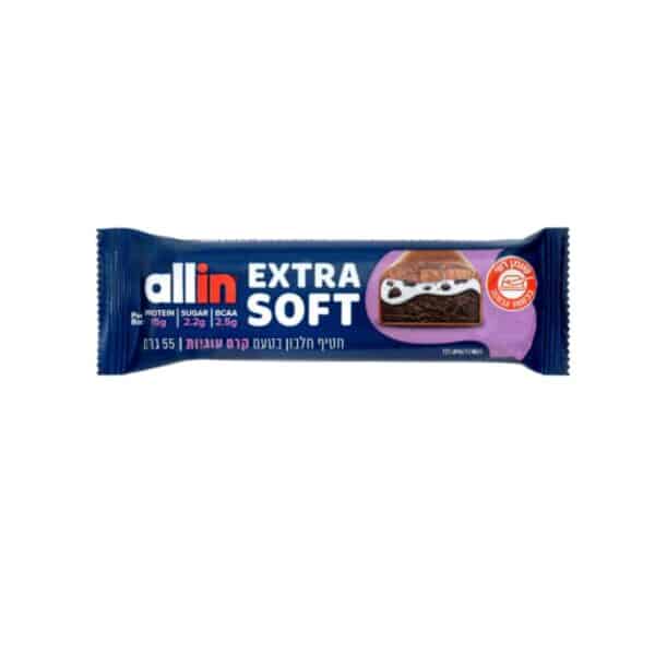 חטיף חלבון בטעם קרם עוגיות allin extra Soft