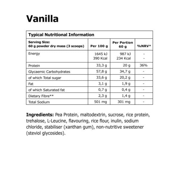 אבקת משקה בטעם וניל 32Gi Recover Protein Carb Recovery Drink