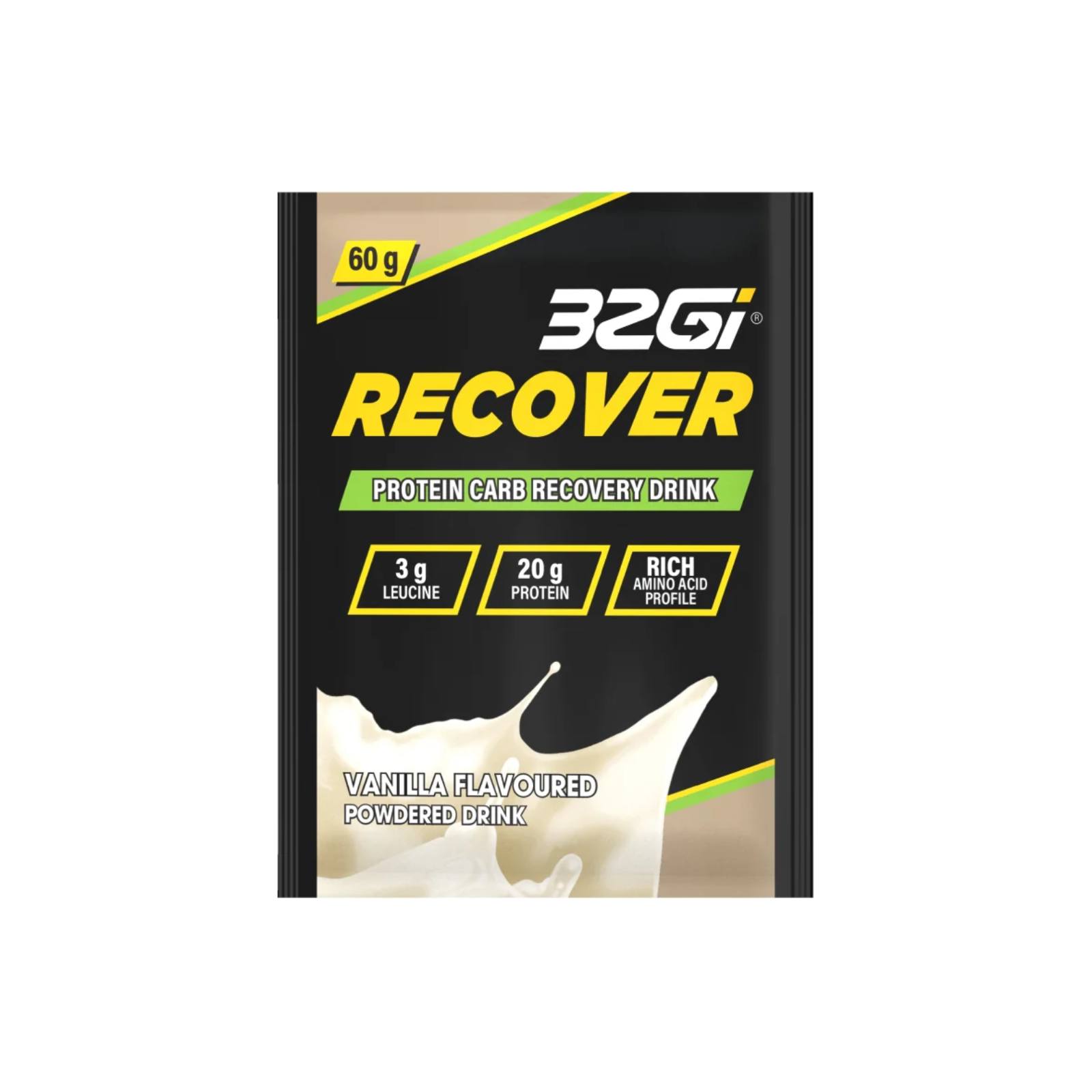 אבקת משקה בטעם וניל 32Gi Recover Protein Carb Recovery Drink אבקת משקה בטעם וניל 32Gi Recover Protein Carb Recovery Drink