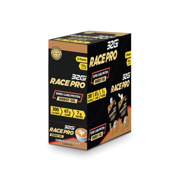 ג'ל אנרגיה בטעם קפוצ'ינו 32Gi Race Pro Super Carb/Protein