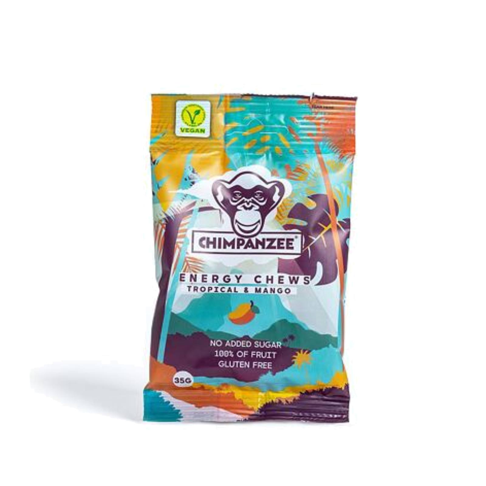 סוכריות ג'ל ללא גלוטן Chimpanzee Energy Chews Tropical & Mango סוכריות ג'ל ללא גלוטן Chimpanzee Energy Chews Tropical & Mango