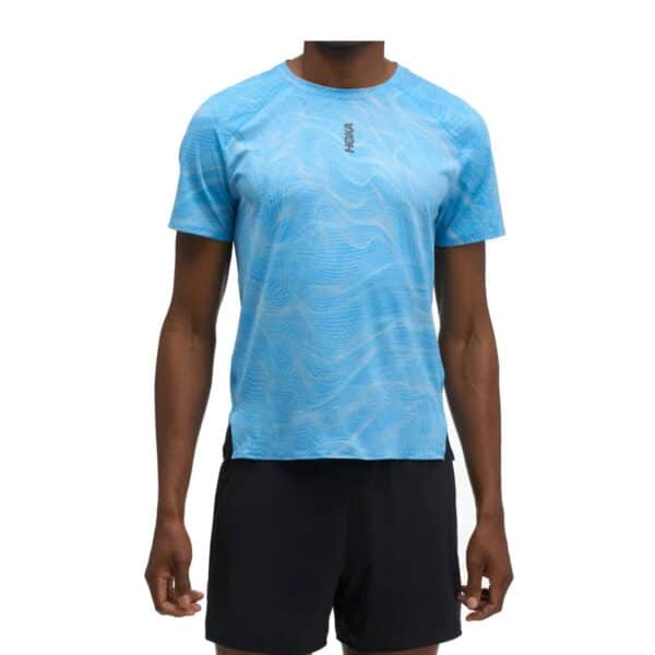 חולצת ריצה קצרה לגברים הוקה Hoka EveryRun Short Sleeve Clf Prt